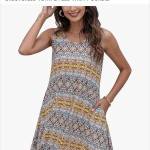 Sleeveless Patterned Tank Dress